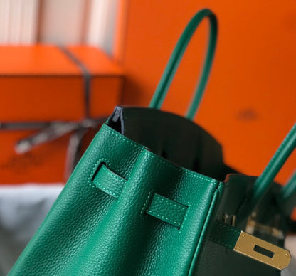 HM Birkin Green For Women Gold-Toned Hardware 11in/30cm