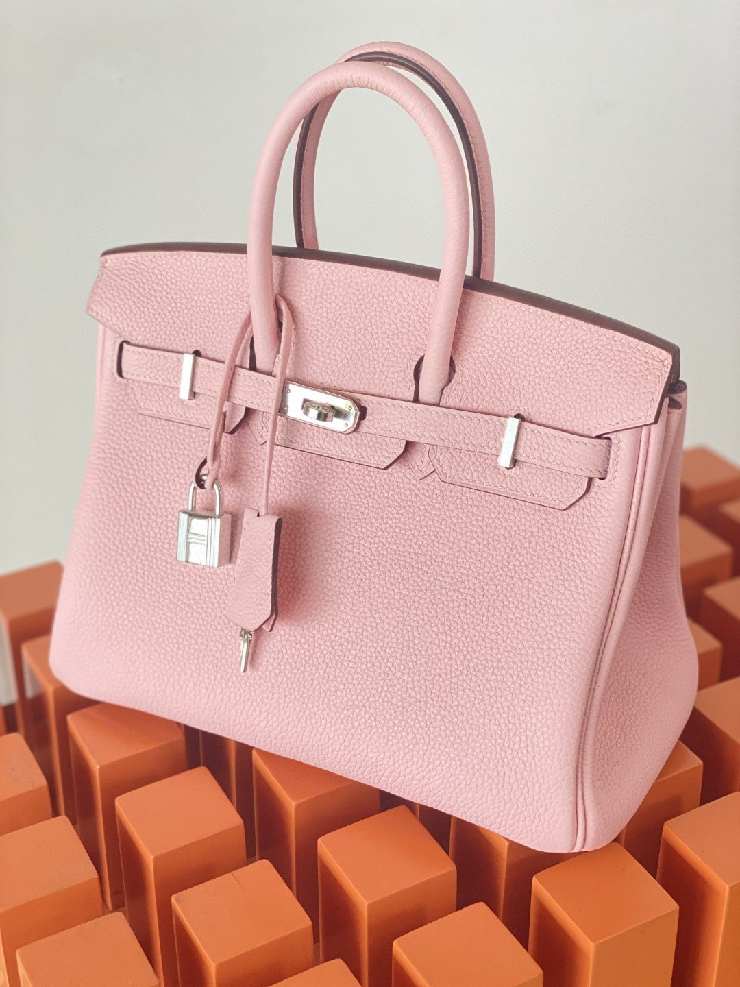 HM Birkin Nata Swift Pink For Women Silver Toned Hardware 10in/25cm