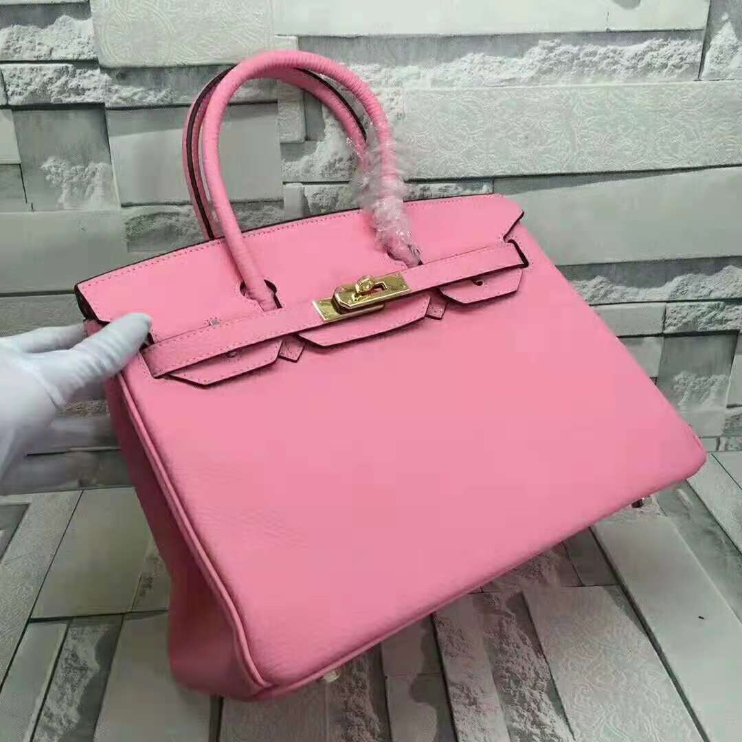 HM Birkin Pink For Women Gold Toned Hardware 14in/35cm 