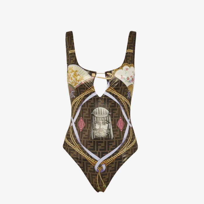 Fendi One-Piece Swimsuit Fendace multicolour Lycraآ® swimsuit