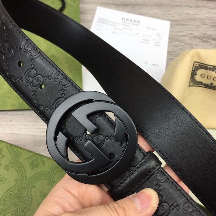 Gucci Guccissima Leather with GG Belt Black