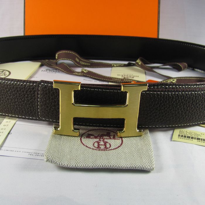 Hermes Reversible Togo Leather 38MM Belt Chocolate