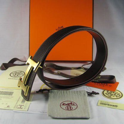 Hermes Reversible Togo Leather 38MM Belt Chocolate