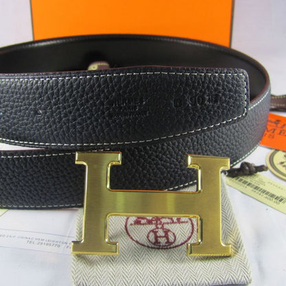 Hermes Reversible Togo Leather 38MM Belt Navy