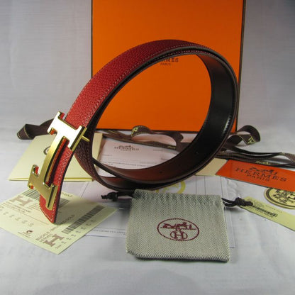 Hermes Reversible Togo Leather 38MM Belt Red