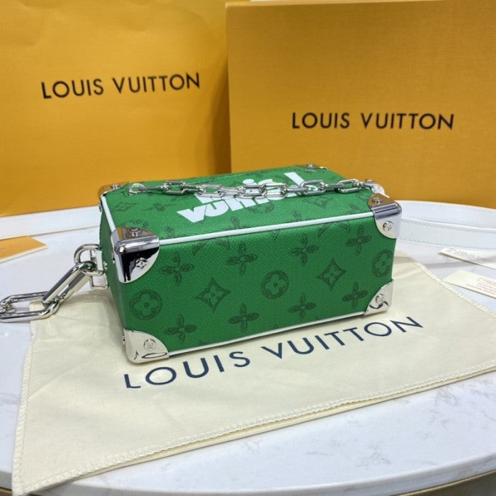 LV Green vintage Monogram canvas Mini Soft Trunk M80816