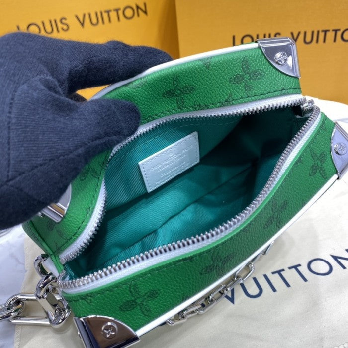 LV Green vintage Monogram canvas Mini Soft Trunk M80816