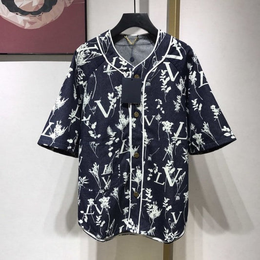 LV Leaf Denim Baseball Shirt 1A7XFQ