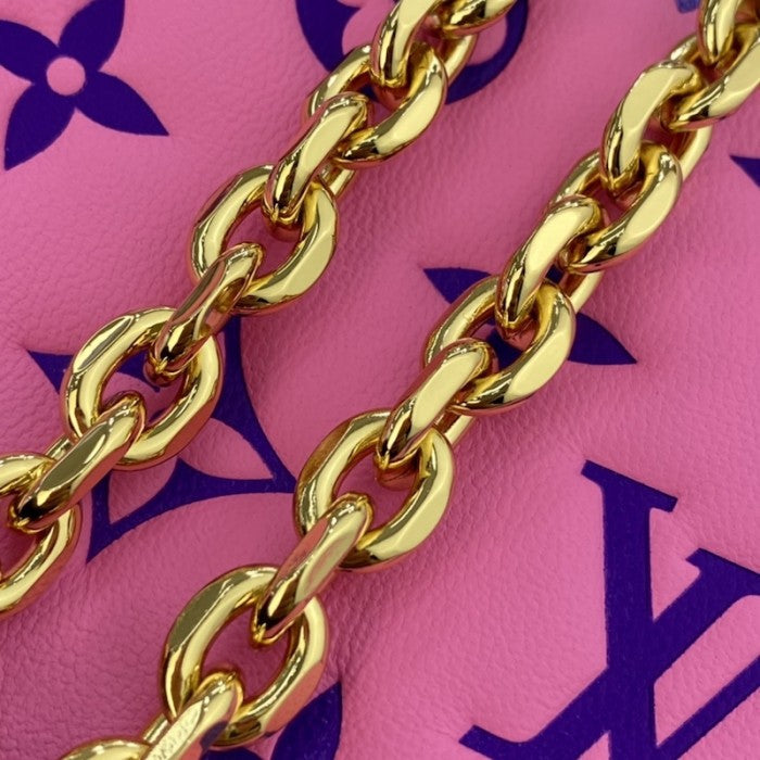 LV Monogram Embossed Pochette Coussin Pink M80745