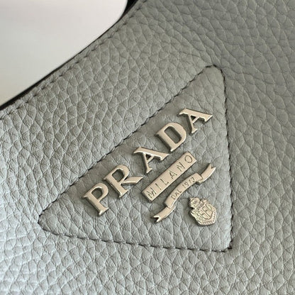 Prada Leather Tote Bag Blue 1BG335