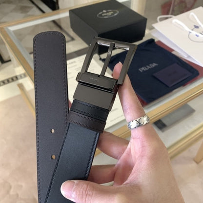 Prada Leather Reversible Belt Black / Brown